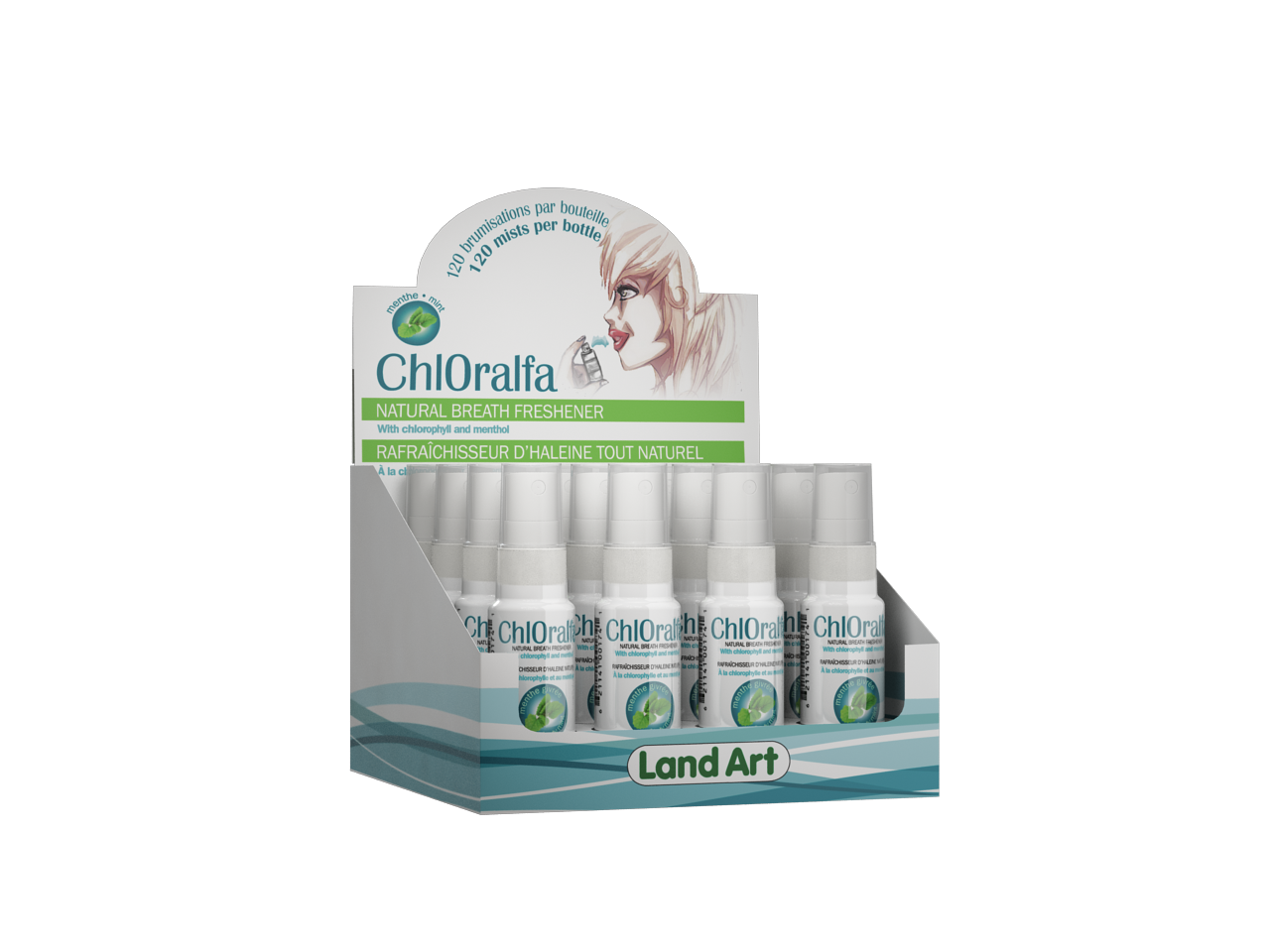 Land Art Chloralfa Breath Freshener Mint, 20ml, Case of 16 - Case of 16