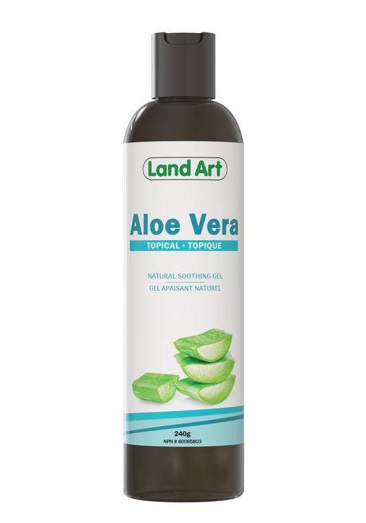 Land Art Aloe Vera Topical Soothing Gel, 240g - 240g
