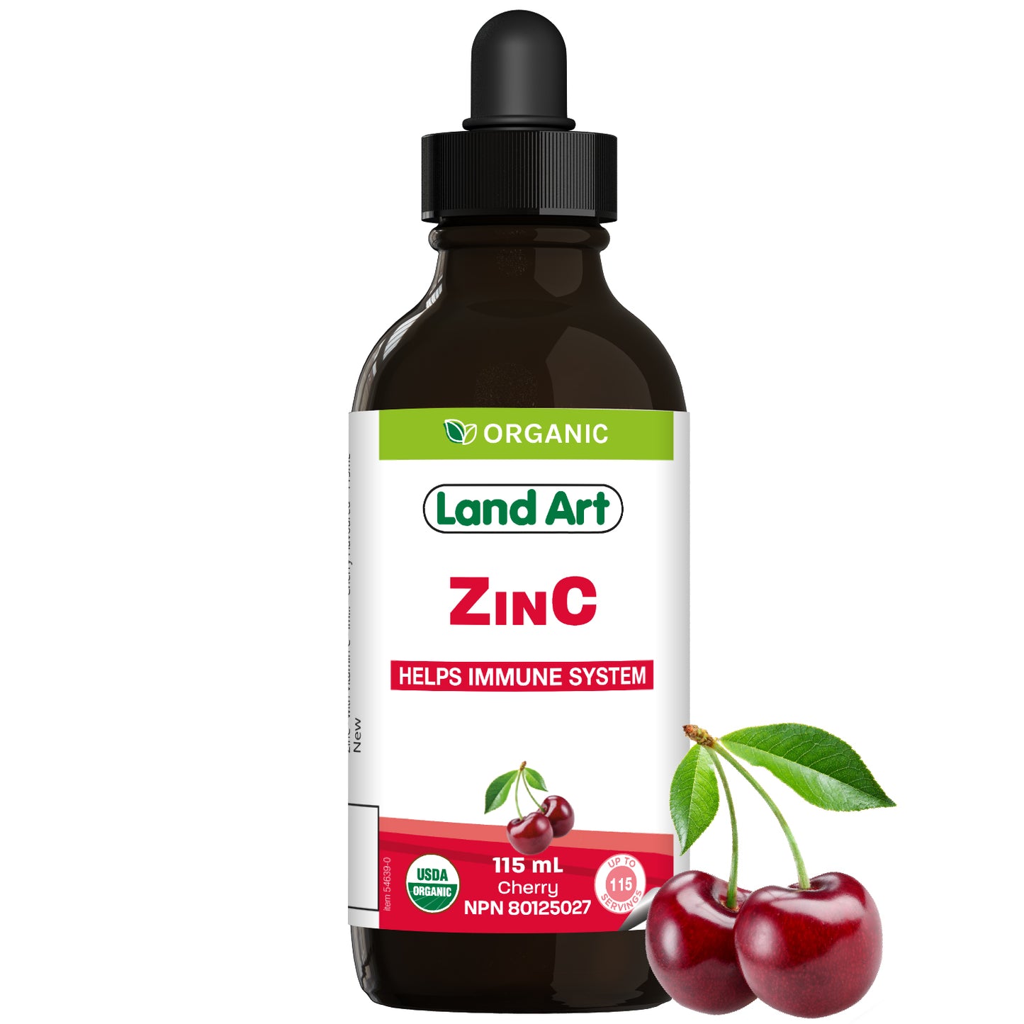 Land Art Organic Zinc 7.5mg/ml, 115ml - 115ml