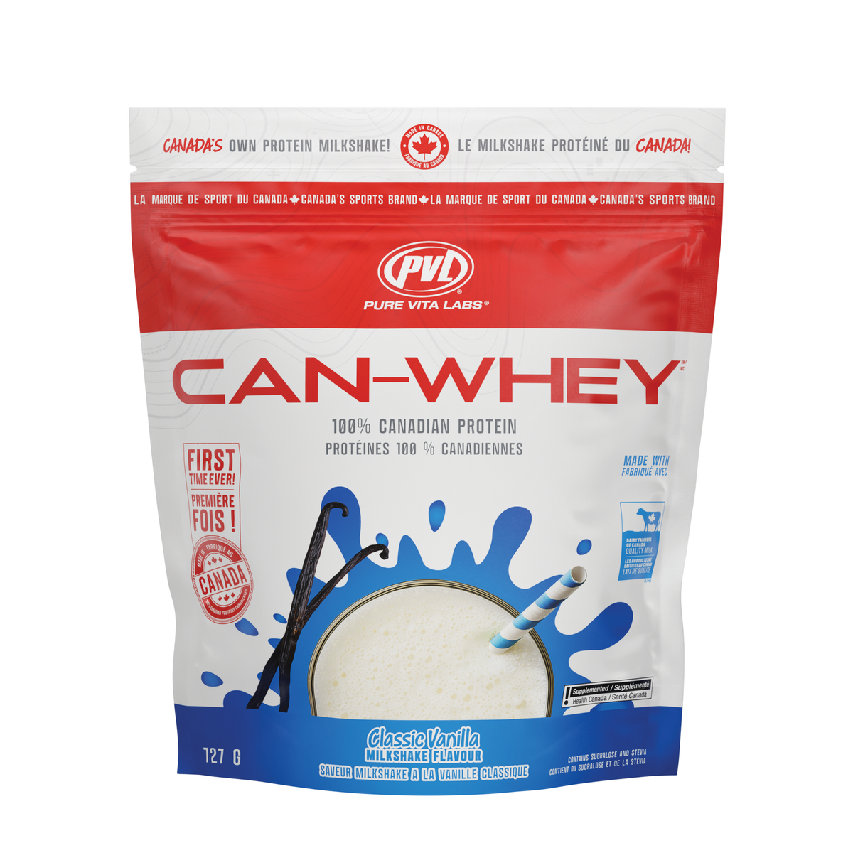 727g Vanilla Milkshake | PVL Can-Whey Canadian Whey Protein Powder