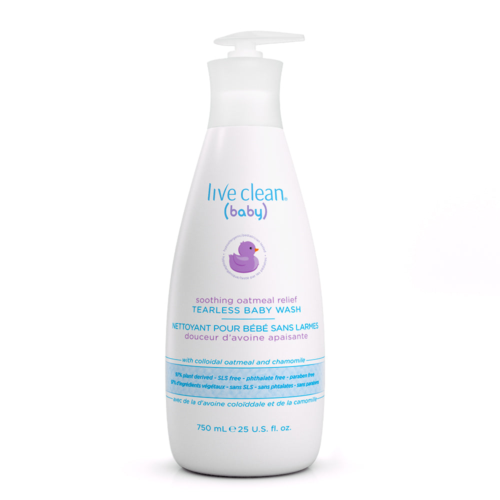 Live Clean Baby Soothing Oatmeal Tearless Wash with Colloidal Oatmeal and Organic Chamomile, 300ml or 750ml - 750ml