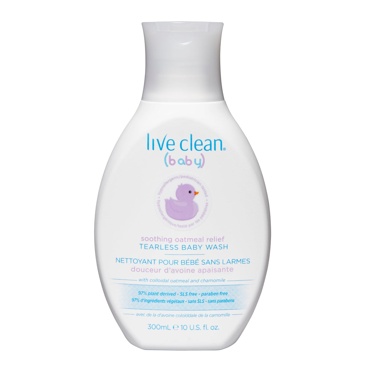 Live Clean Baby Soothing Oatmeal Tearless Wash with Colloidal Oatmeal and Organic Chamomile, 300ml or 750ml - 300ml