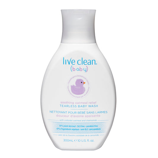 Live Clean Baby Soothing Oatmeal Tearless Wash with Colloidal Oatmeal and Organic Chamomile, 300ml or 750ml - 300ml
