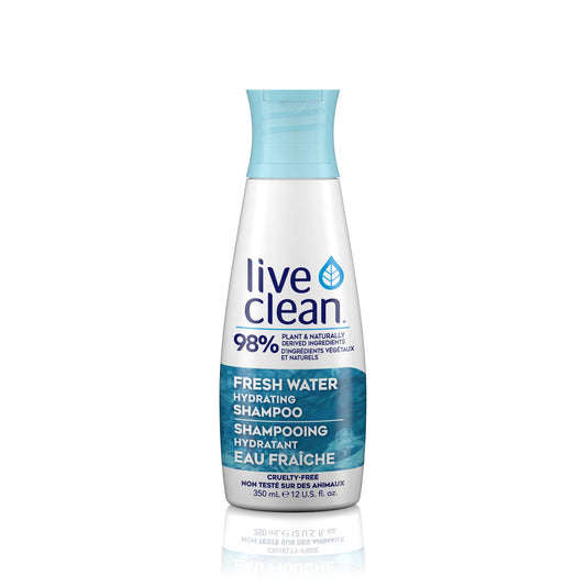 Live Clean Fresh Water Hydrating Shampoo with Hyaluronic Acid, Vitamin E and Organic Botanicals, for Normal Hair, 350ml or 750ml - 350ml