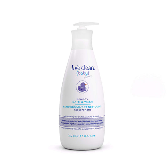 Live Clean Baby & Mommy Serenity Tearless Shampoo & Wash with Lavender, Chamomile, Jasmine and Vanilla, 750ml