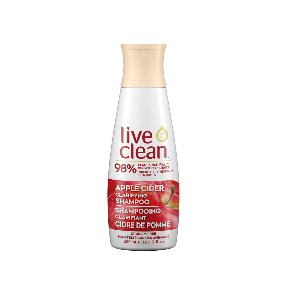 Live Clean Apple Cider Clarifying Shampoo with Organic Apple Cider Vinegar, for Oily Hair, 350ml