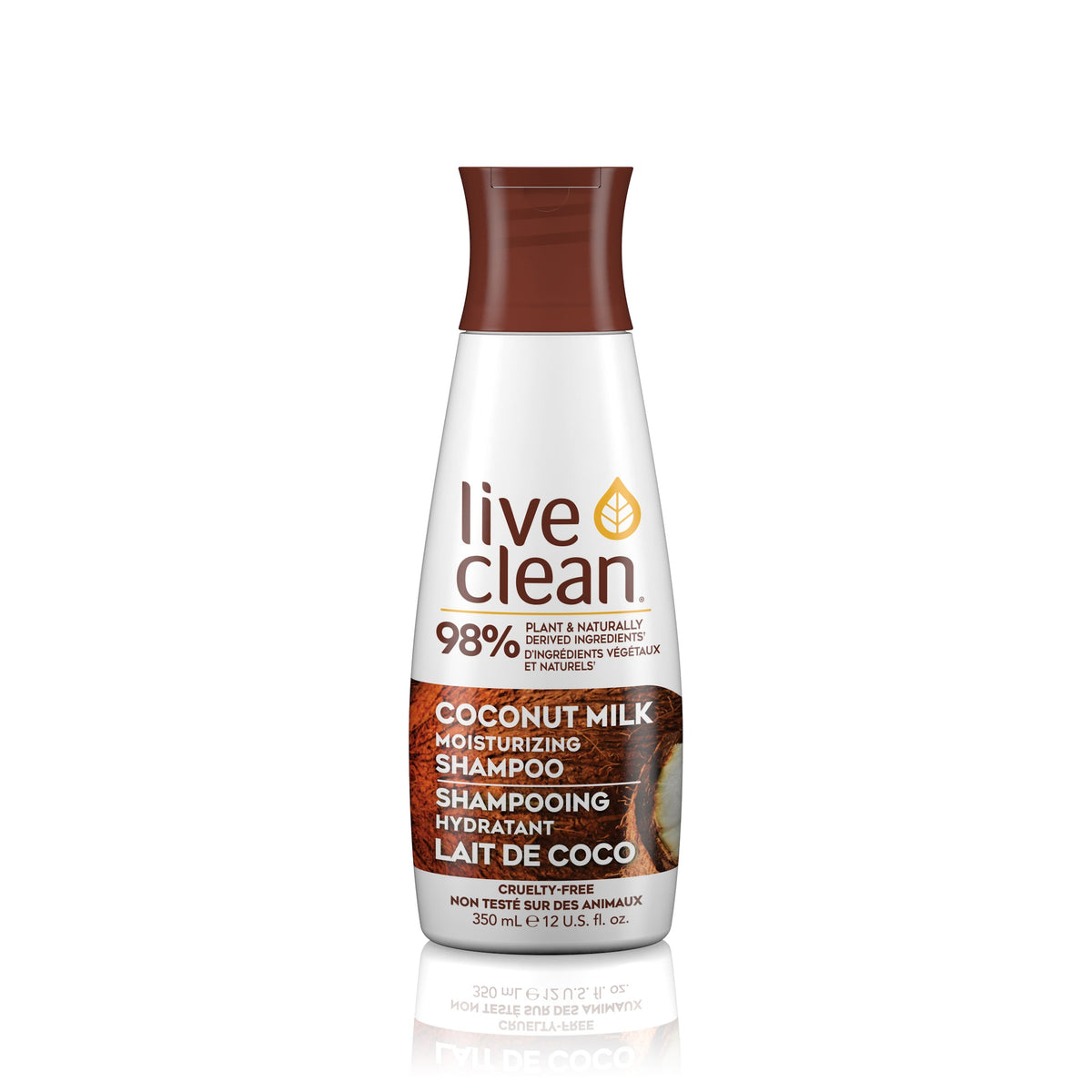 Live Clean Coconut Milk Moisturizing Shampoo with Coconut Oil, Vitamins C and E and Rice Protein, for Dry Hair, 350ml or 750ml - 350ml