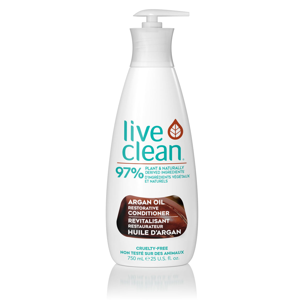 Live Clean Argan Oil Restorative Conditioner with Organic Argan, Grape Seed and Olive Oils, for Dry Hair, 750ml