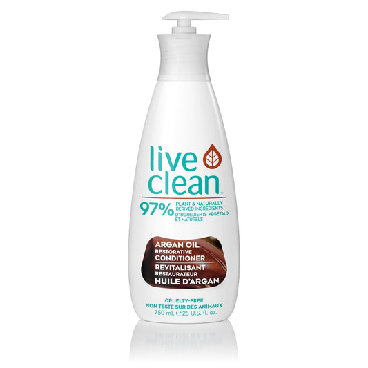 Live Clean Argan Oil Restorative Conditioner with Organic Argan, Grape Seed and Olive Oils, for Dry Hair, 750ml