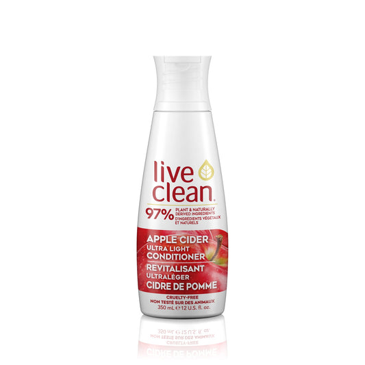 Live Clean Apple Cider Ultra Light Conditioner with Organic Apple Cider Vinegar, for Oily Hair, 350ml