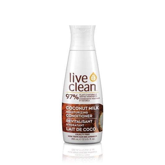 Live Clean Coconut Milk Moisturizing Conditioner with Coconut Oil, Vitamins C and E and Rice Protein, for Dry Hair, 350ml or 750ml - 350ml