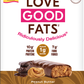 Love Good Fats Snack Bars, Keto-Friendly Bars with Good Fats and 1-3g Sugar, Case of 12 or 4-Pack