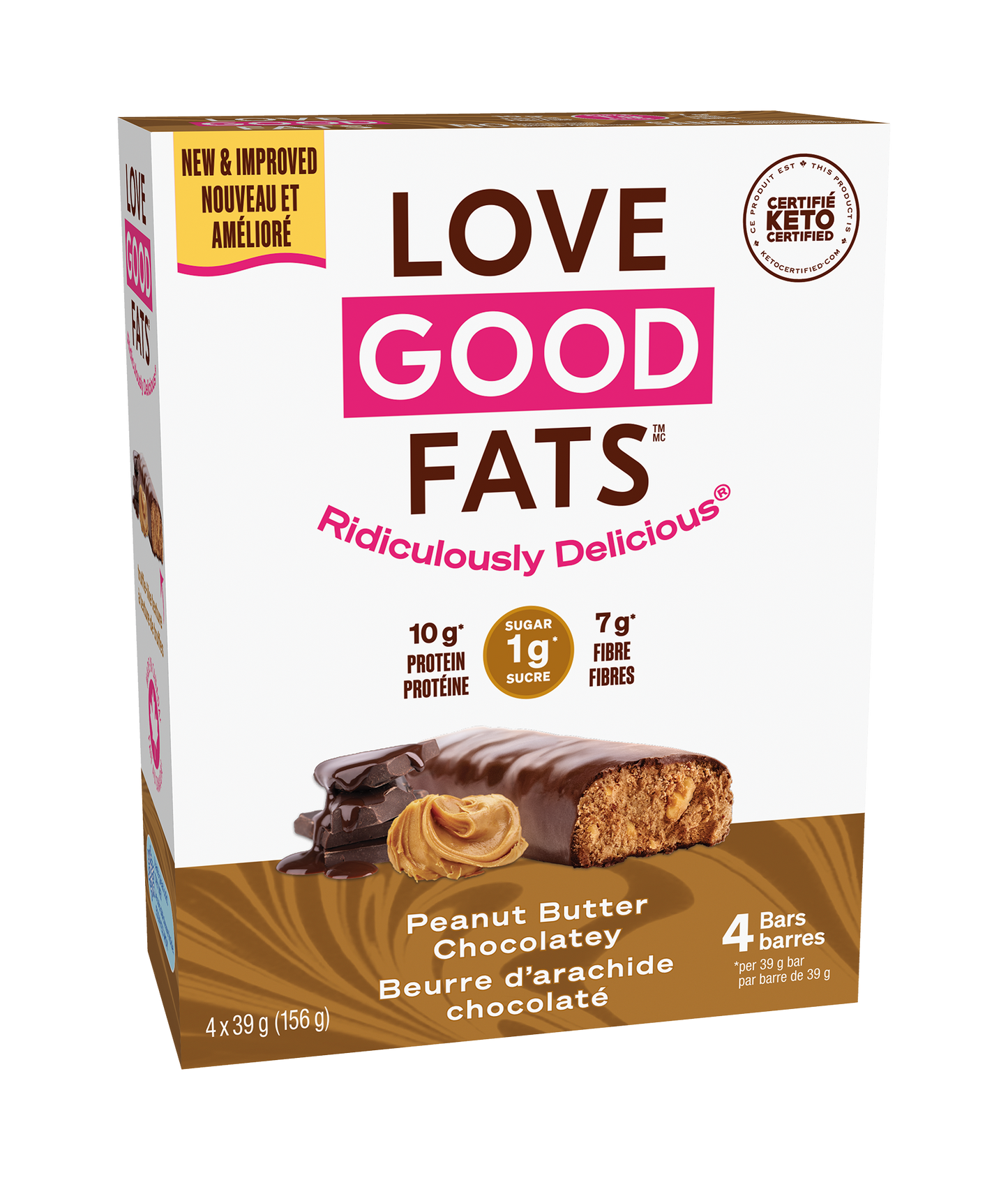Peanut Butter Chocolatey 4-Pack | Love Good Fats Snack Bars Peanut Butter Chocolatey