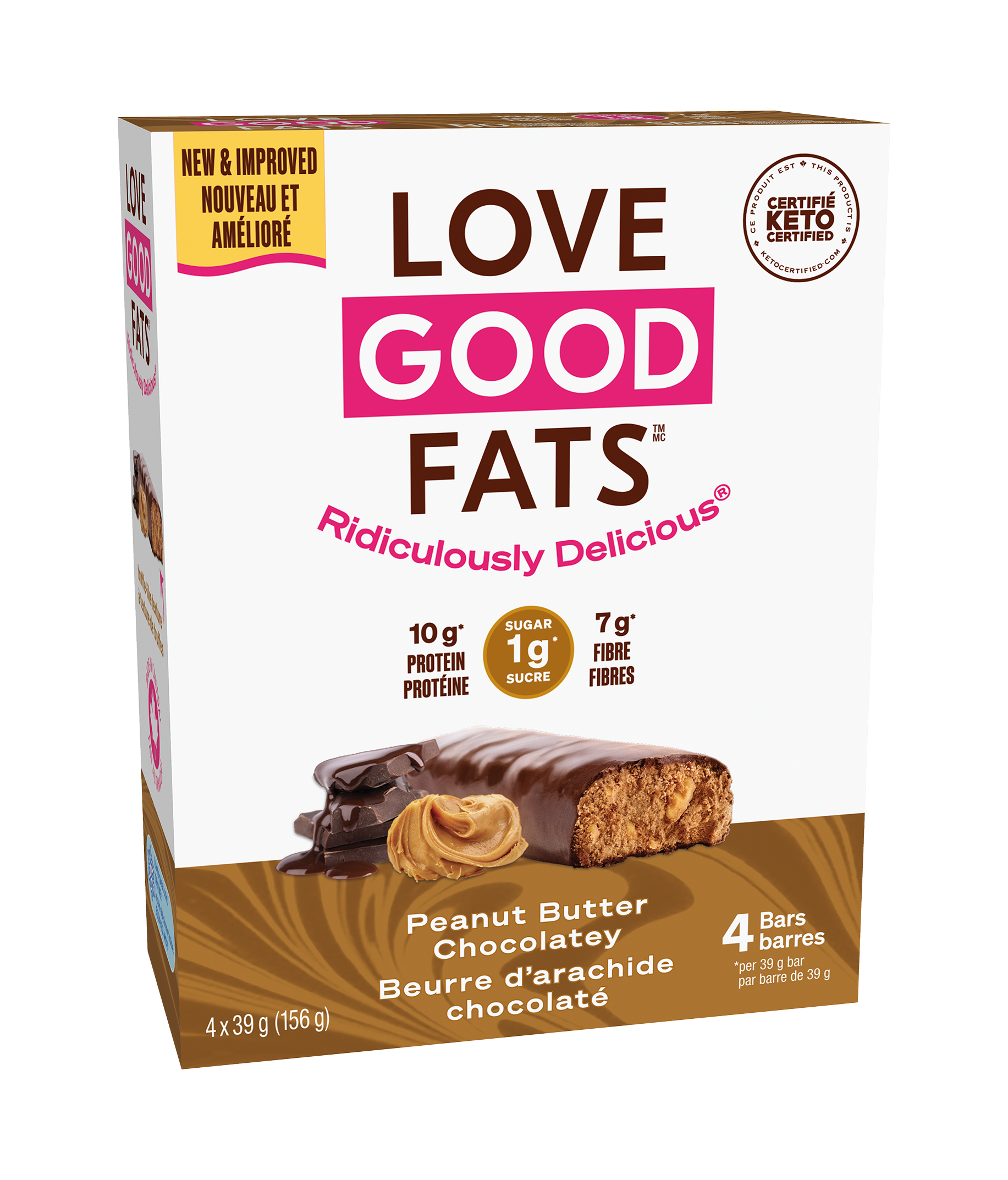 Peanut Butter Chocolatey 4-Pack | Love Good Fats Snack Bars Peanut Butter Chocolatey