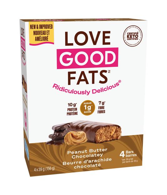 Peanut Butter Chocolatey 4-Pack | Love Good Fats Snack Bars Peanut Butter Chocolatey