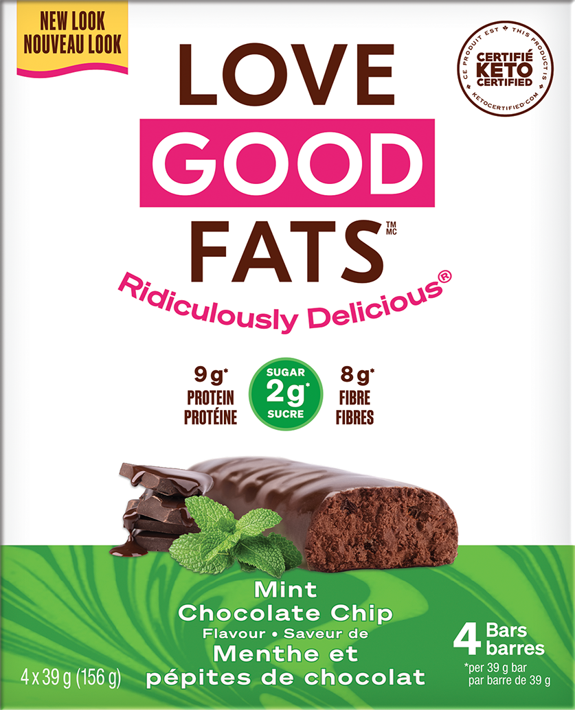 Mint Chocolate Chip 4-Pack | Love Good Fats Snack Bars Mint Chocolate Chip