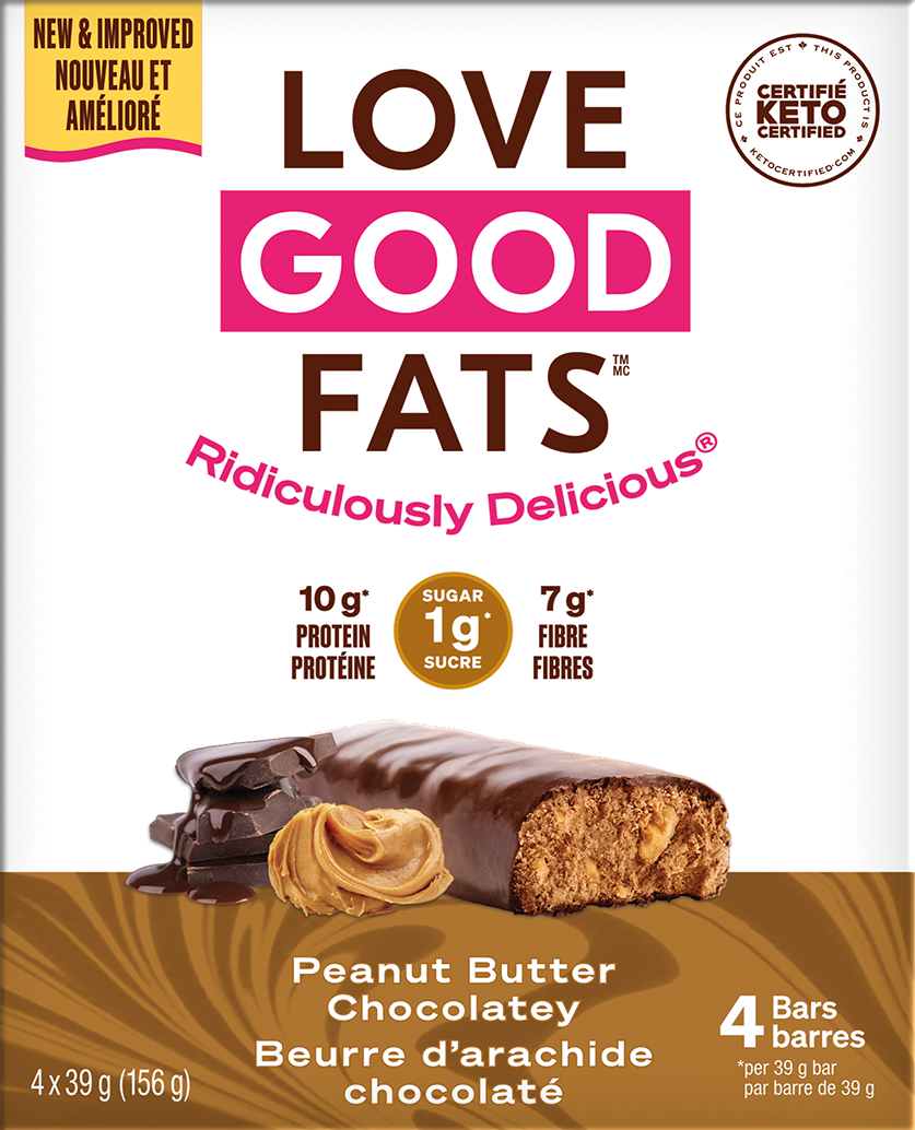 Peanut Chocolatey 4-Pack | Love Good Fats Snack Bars Peanut Chocolatey