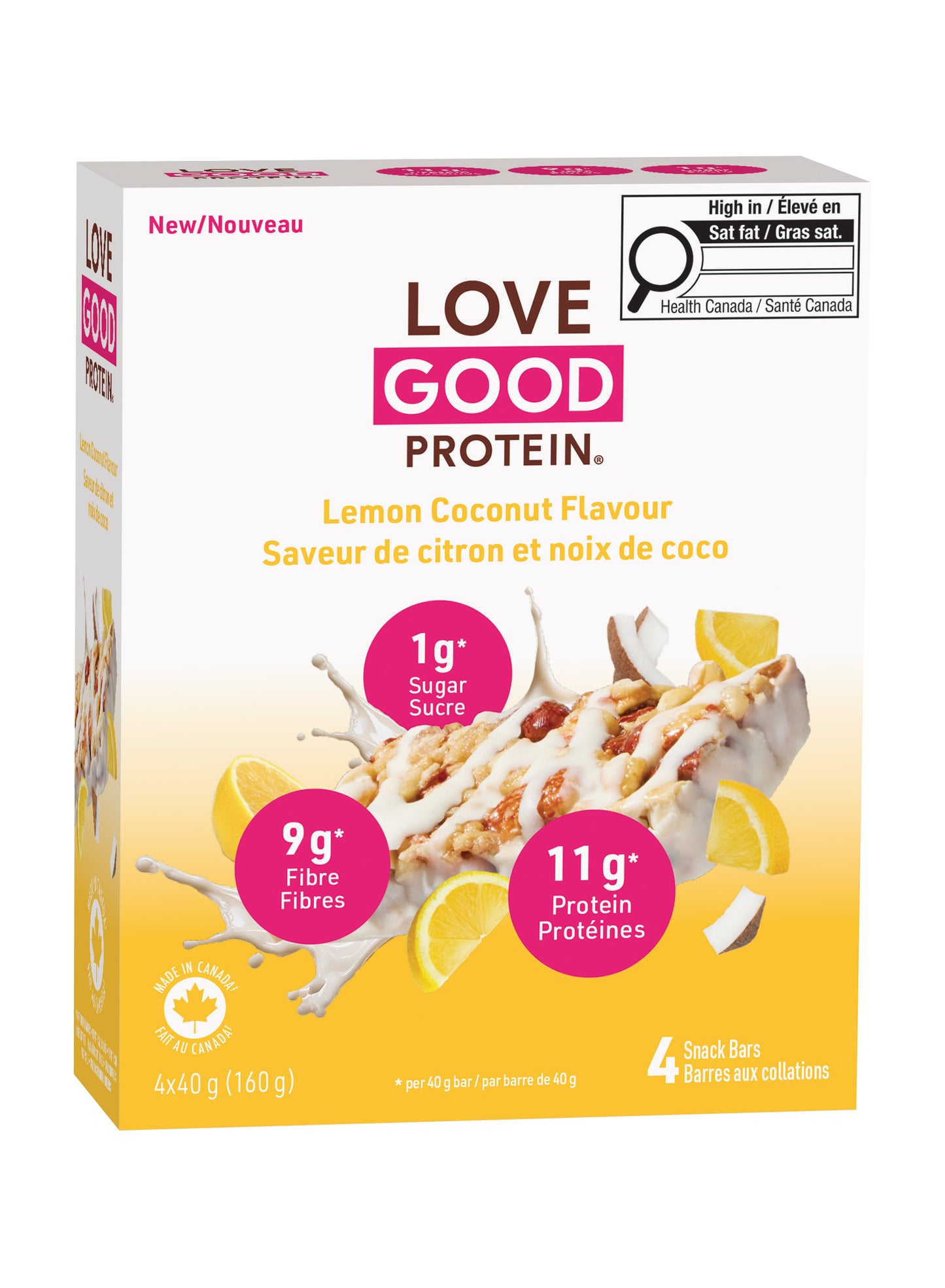 Lemon Coconut 4-Pack | Love Good Fats Chewy Nutty Bars Lemon Coconut