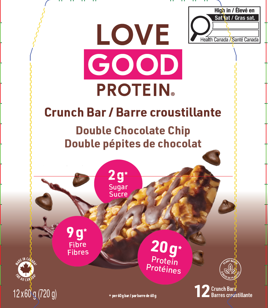 Love Good Fats Protein Crunch Bars, Crispy Protein Bars with Good Fats and Low Sugar, Case of 12 or 4-Pack