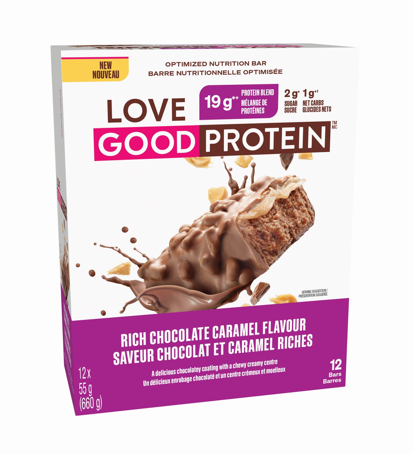 Love Good Fats Protein Bars, Protein with Good Fats and Low Sugar, 55g, Case of 12 or 4-Pack
