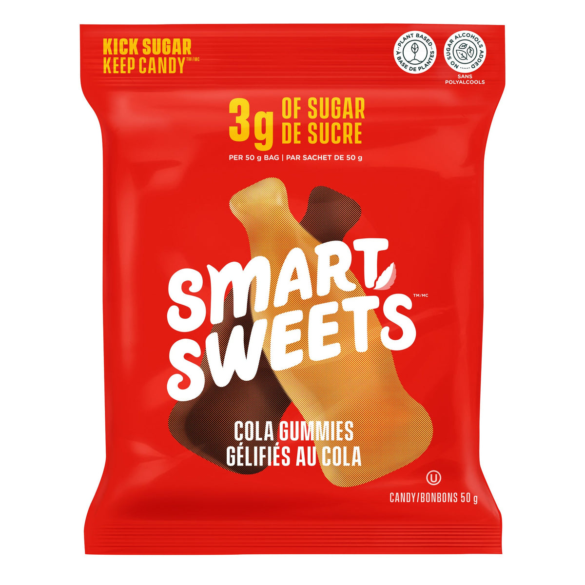 SmartSweets Gummy Candy, Case of 12 x 50g - Cola Gummies