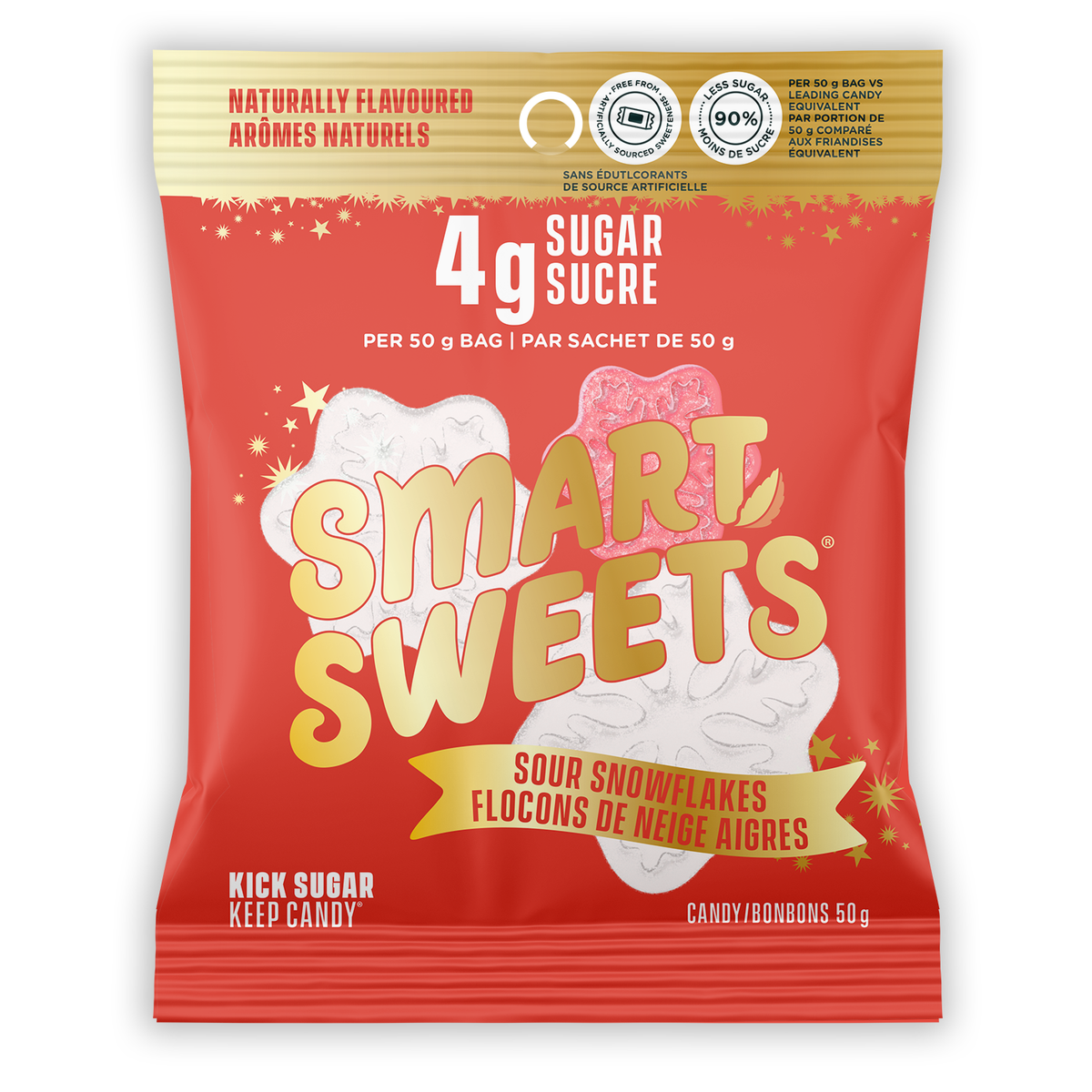 SmartSweets Gummy Candy, Case of 14 x 50g - Sour Snowflakes