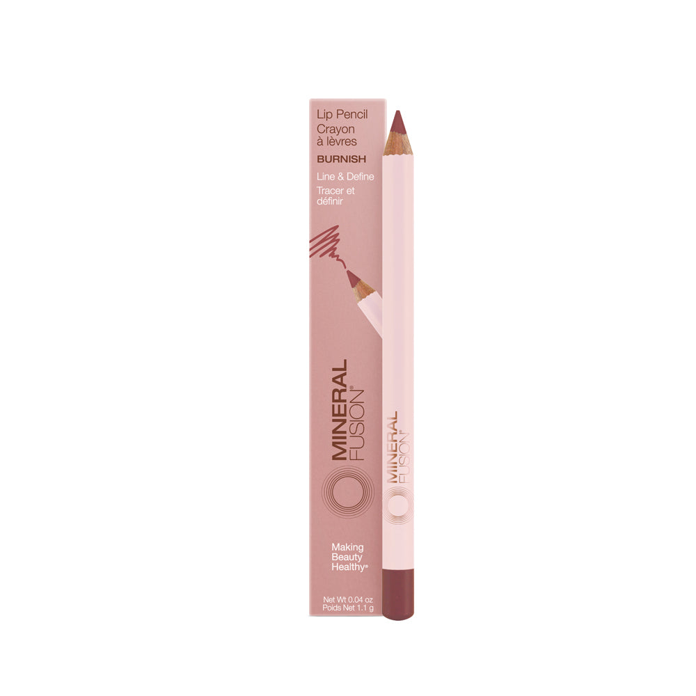 Mineral Fusion Lip Pencil with Jojoba, Mango and Shea Butter, 4 Shades, 1.1g - Burnish