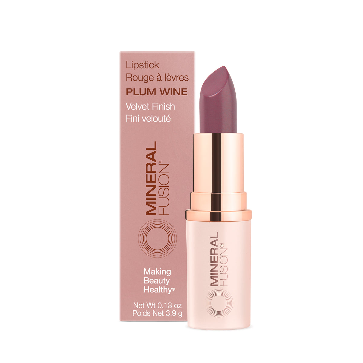 Mineral Fusion Lipstick, Full-Coverage Colour with Avocado, Pomegranate and Cocoa Butter, 16 Shades, 3.9g - Plum Wine