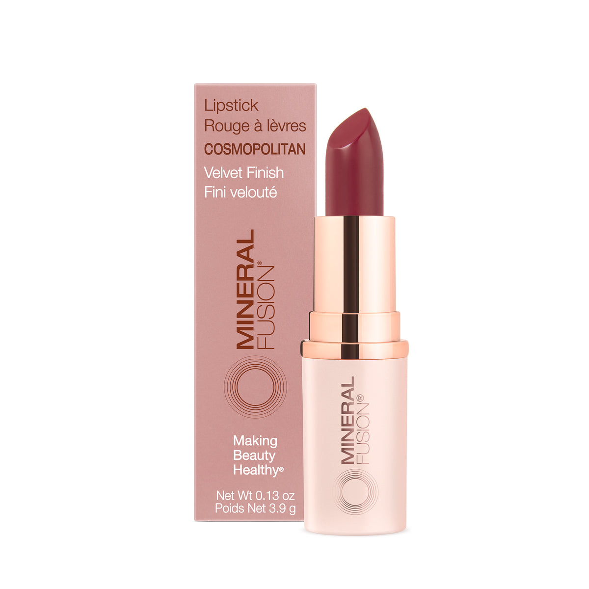 Mineral Fusion Lipstick, Full-Coverage Colour with Avocado, Pomegranate and Cocoa Butter, 16 Shades, 3.9g - Cosmopolitan