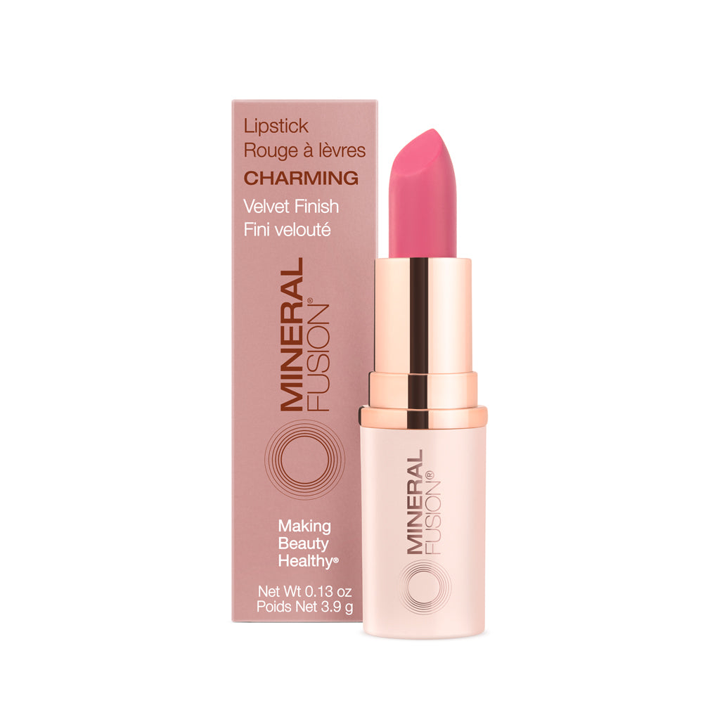 Mineral Fusion Lipstick, Full-Coverage Colour with Avocado, Pomegranate and Cocoa Butter, 16 Shades, 3.9g - Charming