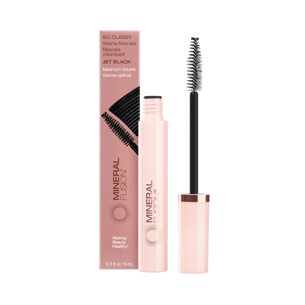 Mineral Fusion So Classy Volume Mascara with Argan Oil and Peptide, Black or Dark Brown, 9ml - Black