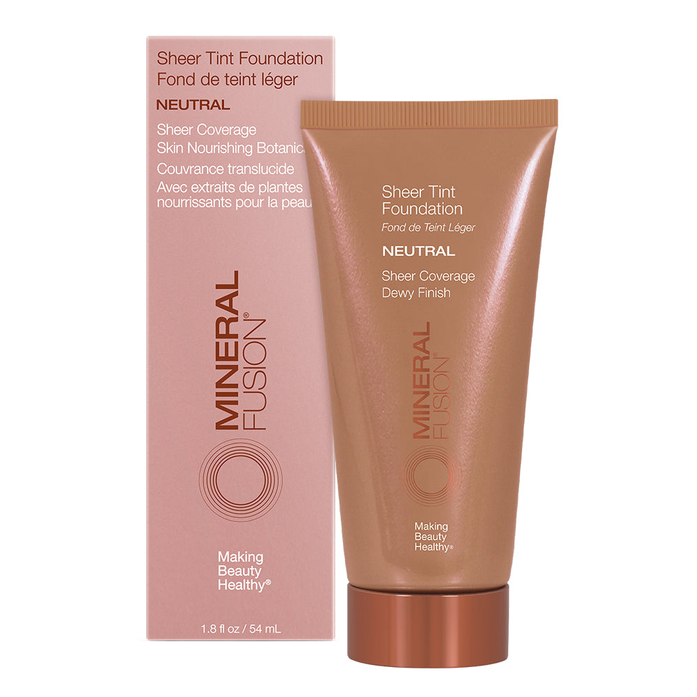 Mineral Fusion Sheer Tint Mineral Foundation, Light Coverage with Sunflower Oil and Rooibos, Neutral or Olive, 54ml - Neutral