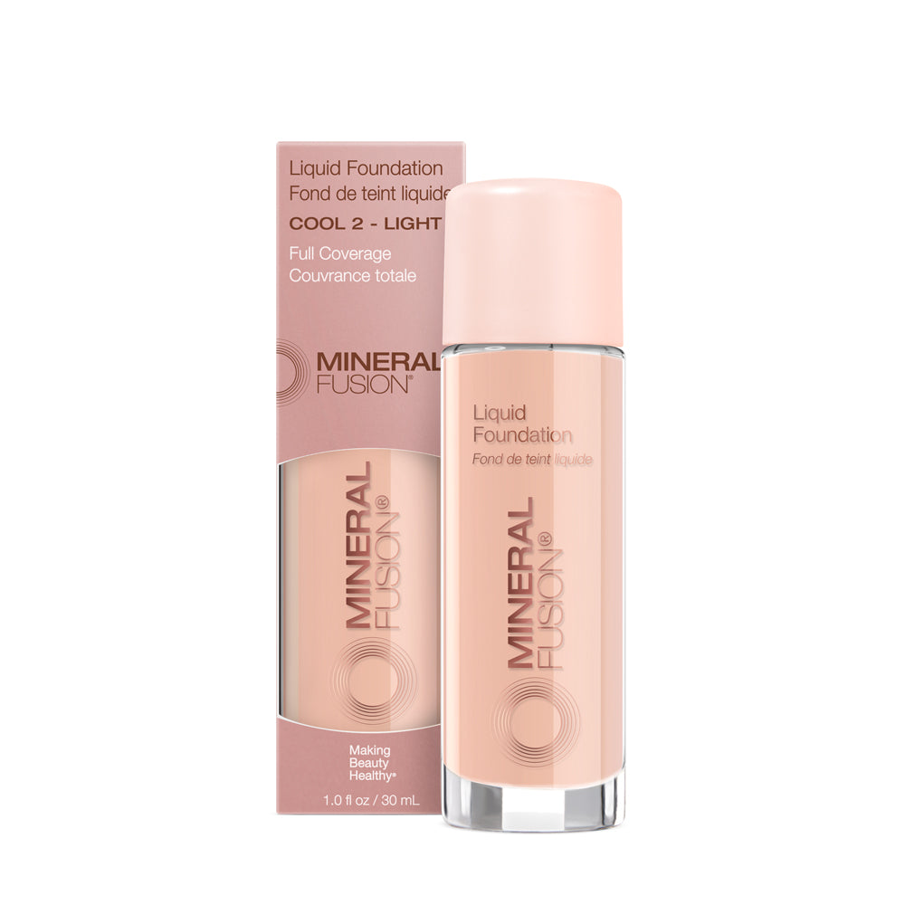 Mineral Fusion Liquid Mineral Foundation, Matte Finish with Pomegranate and White Tea, 23 Shades, 30ml - Cool 2