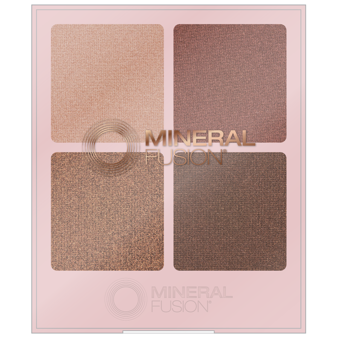 Mineral Fusion Eye Shadow Palette, 4 Talc-Free Shimmer and Satin Shades with White Tea and Aloe, 8 Palettes, 7.2g - Soiree