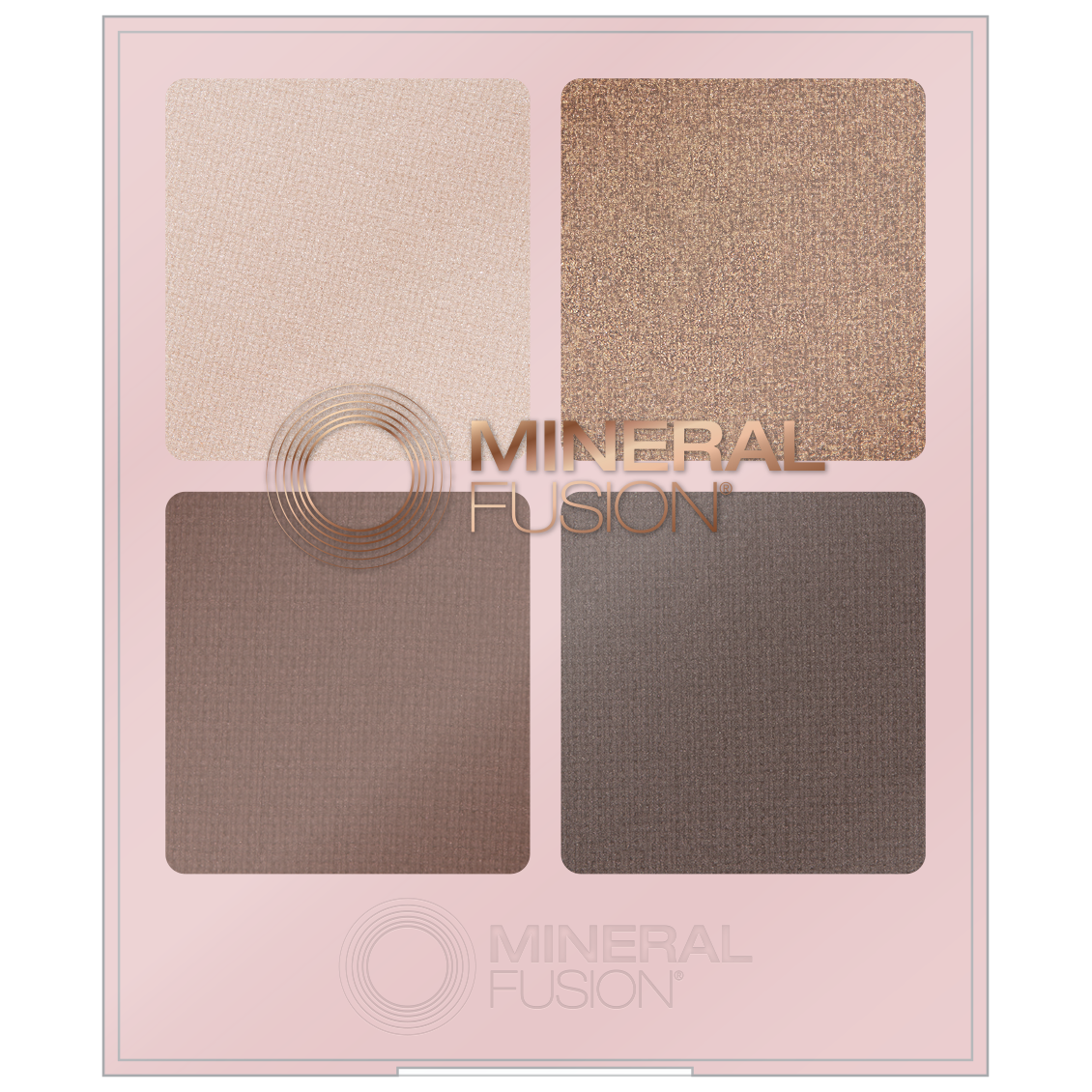 Mineral Fusion Eye Shadow Palette, 4 Talc-Free Shimmer and Satin Shades with White Tea and Aloe, 8 Palettes, 7.2g - Coffee Break