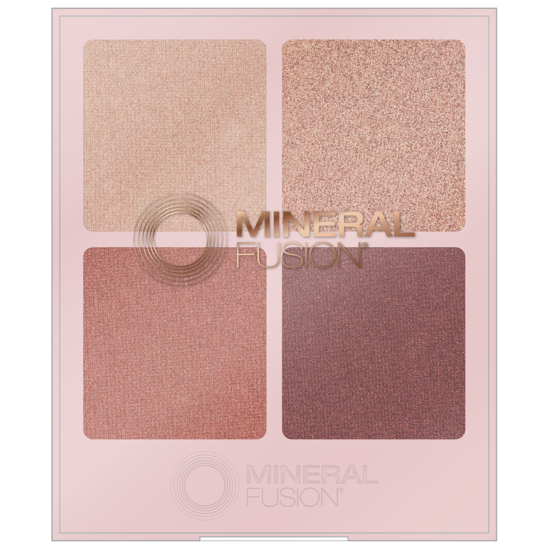 Mineral Fusion Eye Shadow Palette, 4 Talc-Free Shimmer and Satin Shades with White Tea and Aloe, 8 Palettes, 7.2g - Romantic Getaway