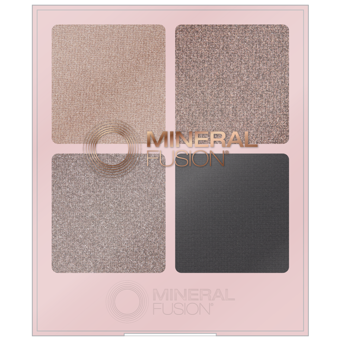 Mineral Fusion Eye Shadow Palette, 4 Talc-Free Shimmer and Satin Shades with White Tea and Aloe, 8 Palettes, 7.2g - Rock Show