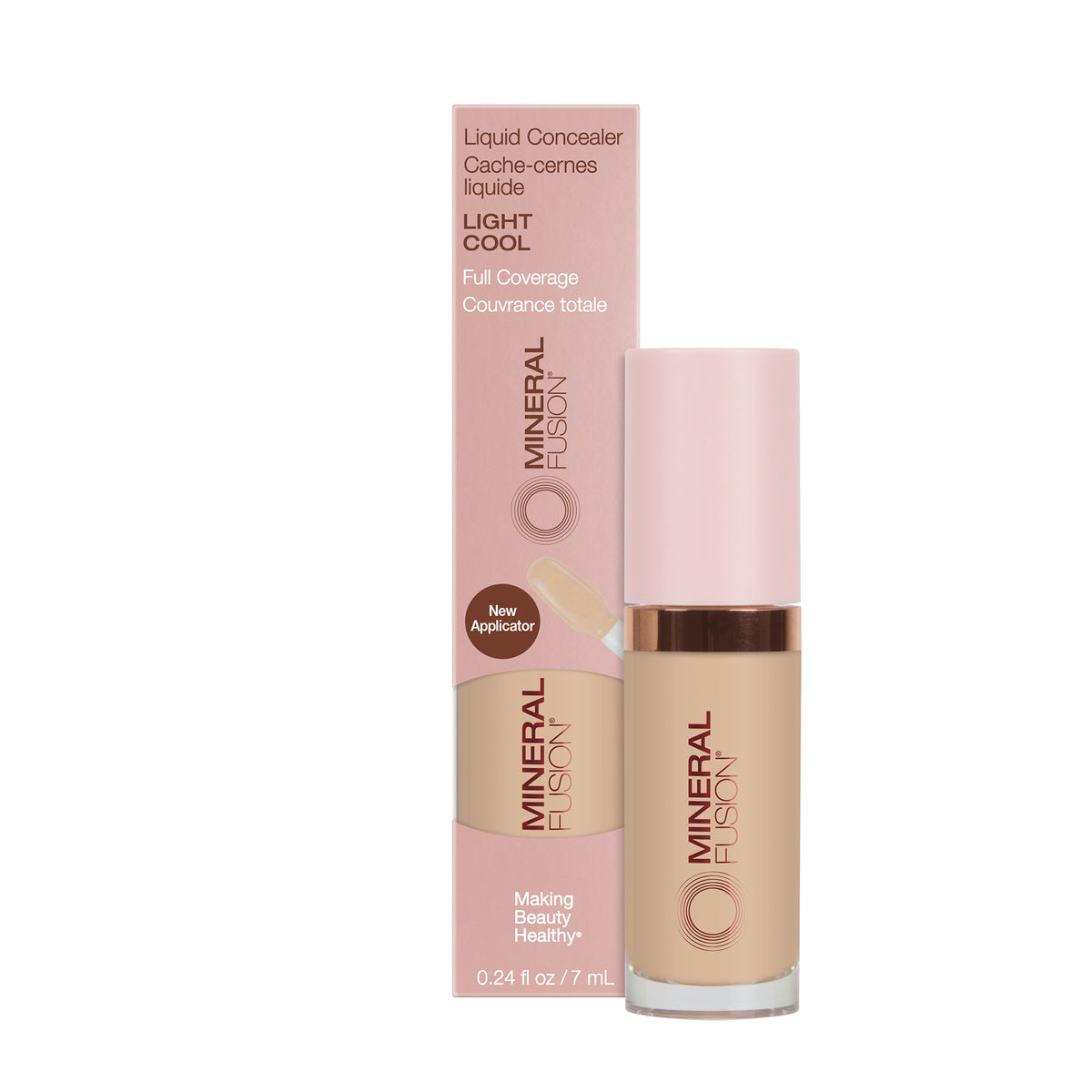 Mineral Fusion Liquid Concealer with Jojoba, Shea and Hyaluronic Acid, Brightening, Correcting and 5 Shades, 7ml - Light Cool