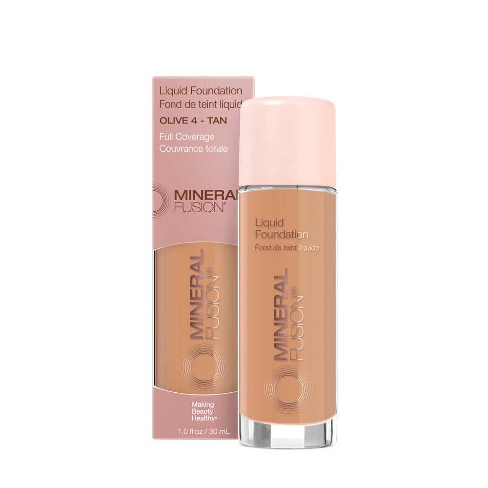 Mineral Fusion Liquid Mineral Foundation, Matte Finish with Pomegranate and White Tea, 23 Shades, 30ml - Olive 4