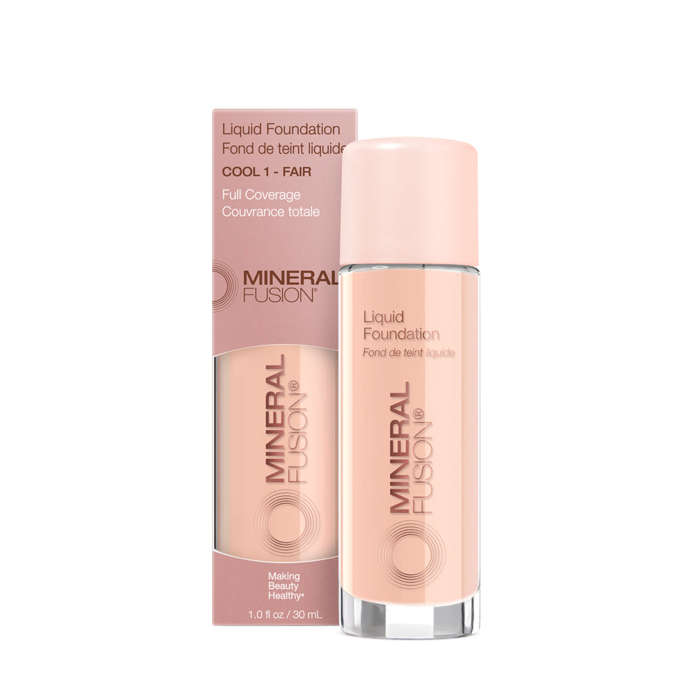 Mineral Fusion Liquid Mineral Foundation, Matte Finish with Pomegranate and White Tea, 23 Shades, 30ml - Cool 1