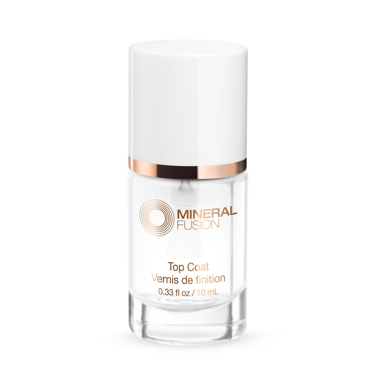 Mineral Fusion Top Coat, Clear Glossy Nail Polish Sealer, 10ml