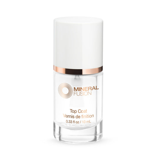 Mineral Fusion Top Coat, Clear Glossy Nail Polish Sealer, 10ml