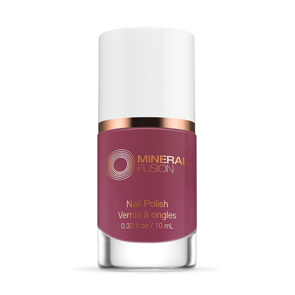 Mineral Fusion Nail Polish, Long-Wearing Glossy Colour, 34 Shades, 10ml - Blushin' Berry