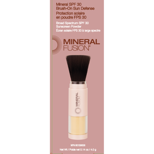 Mineral Fusion SPF 30 Brush-On Sun Defence, Translucent Mineral Powder Sunscreen with 24% Zinc Oxide, 4g