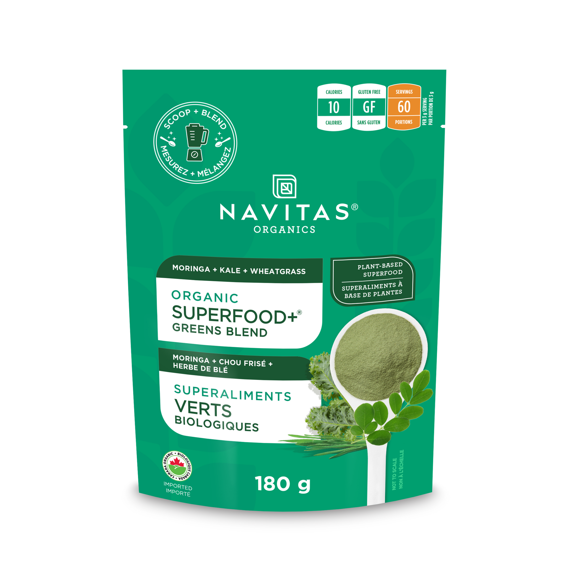 179g | Navitas Organics Superfood+ Greens Blend 179g
