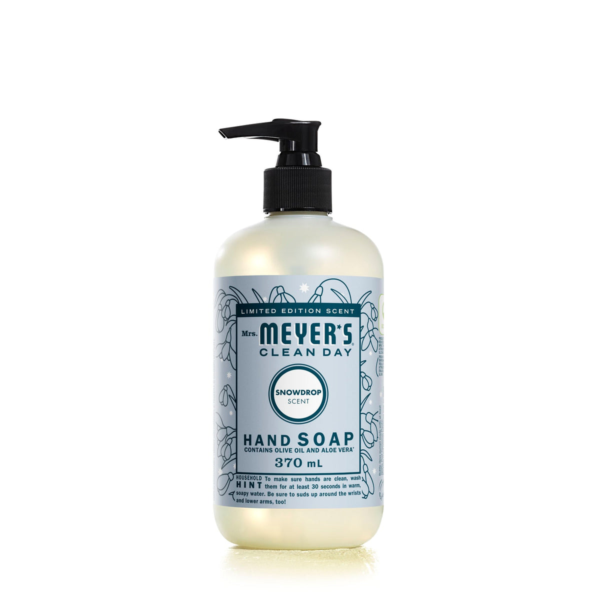 Mrs. Meyer's Clean Day Liquid Hand Soap, 22 Garden Scents, 370ml - Snow Drop