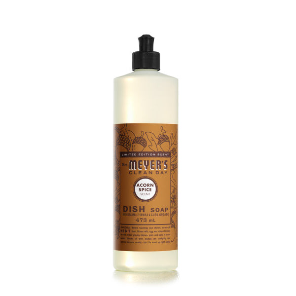 Mrs. Meyer's Clean Day Liquid Dish Soap, 22 Garden Scents, 473ml - Acorn Spice