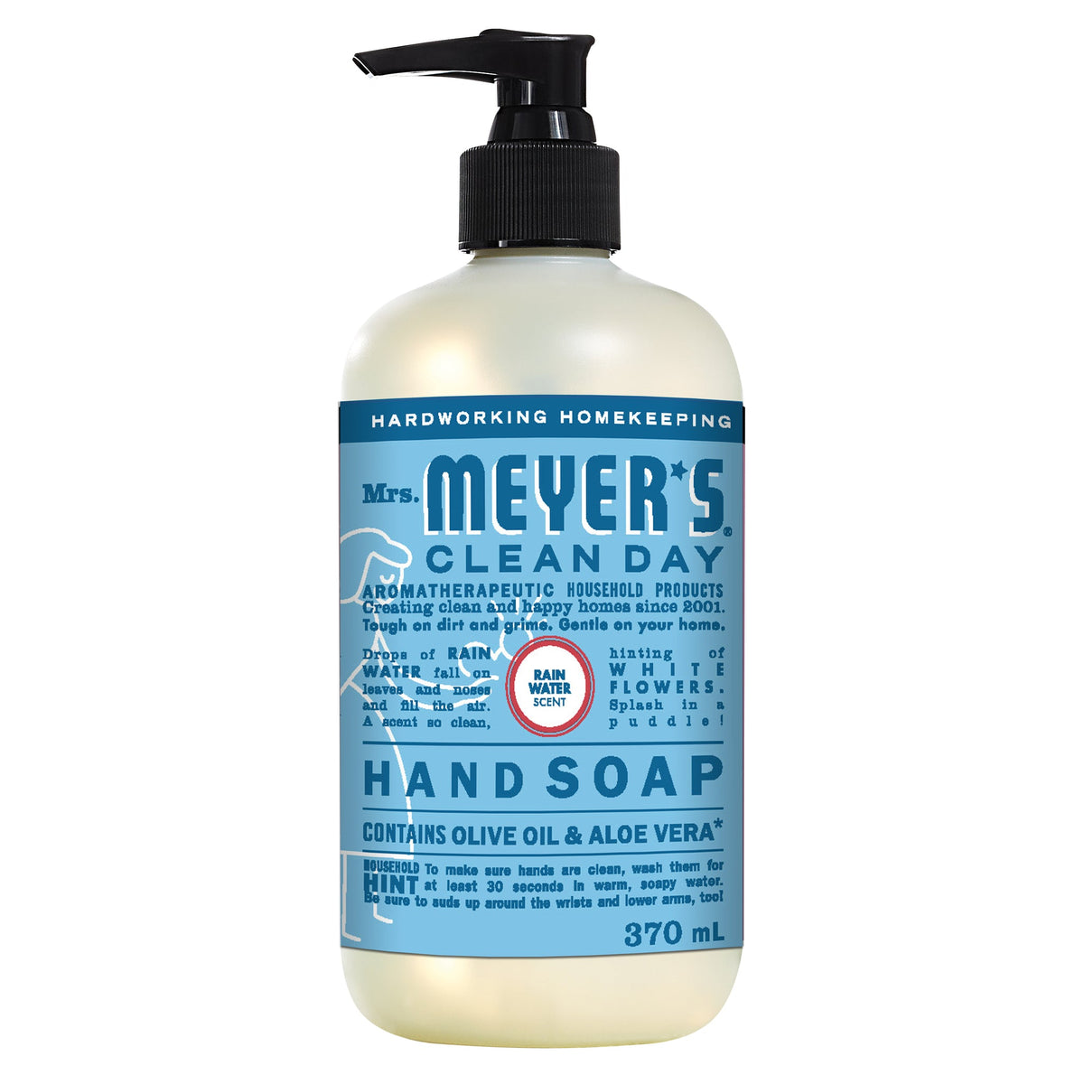 Mrs. Meyer's Clean Day Liquid Hand Soap, 22 Garden Scents, 370ml - Rain Water