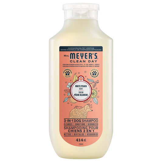 Mrs. Meyer's Clean Day 3-in-1 Dog Shampoo with Oat and Aloe, White Peach or Sweet Chamomile, 414ml - White Peach
