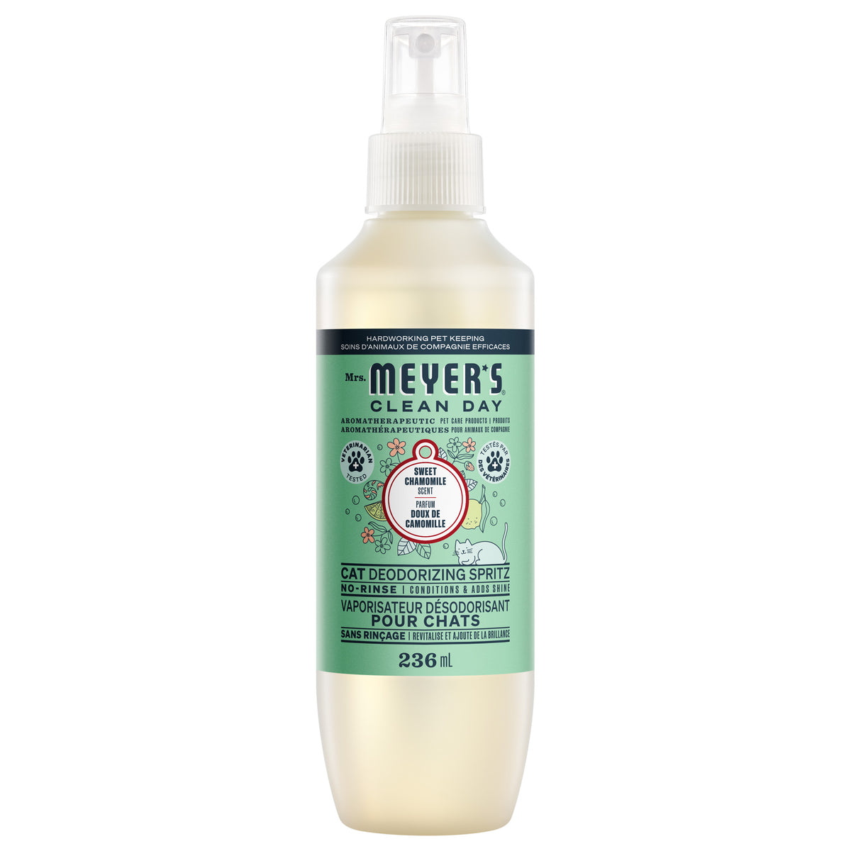 Mrs. Meyer's Clean Day Cat Deodorizing Spritz, White Peach or Sweet Chamomile, 236ml - Sweet Chamomile